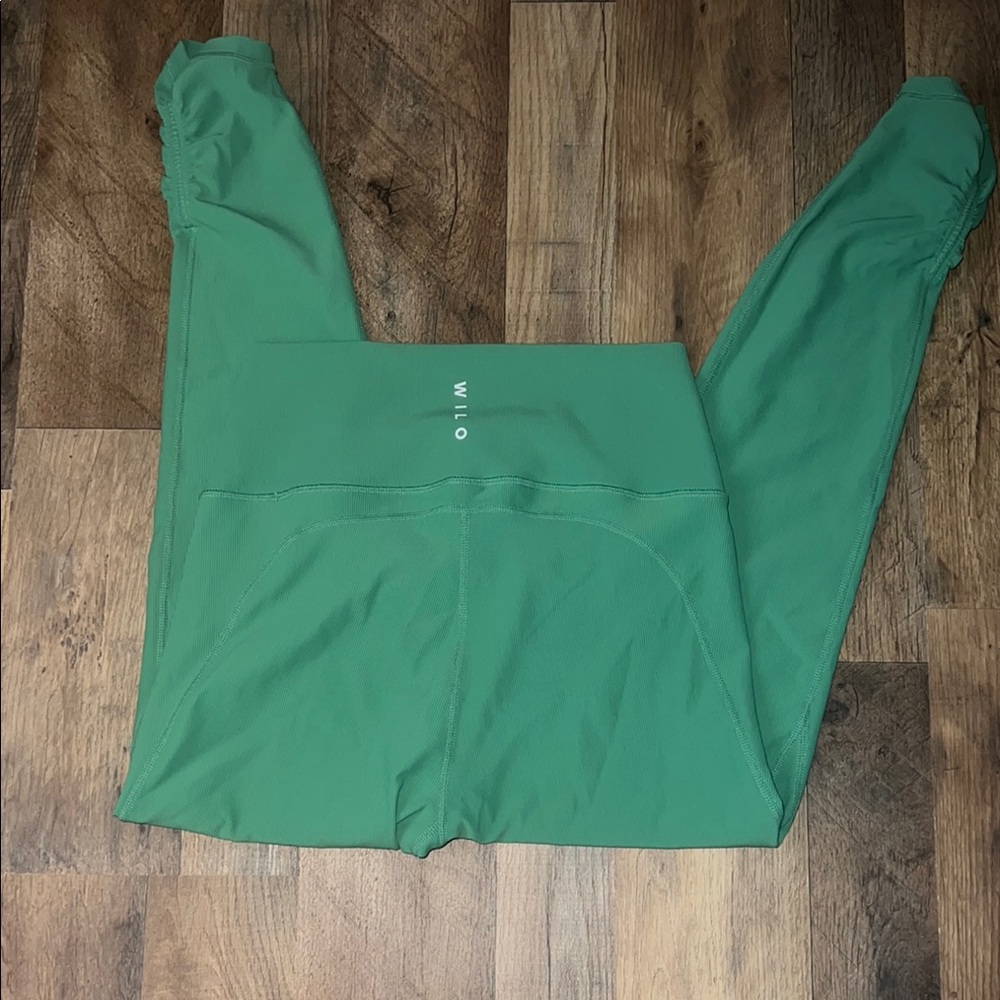 Anthropologie Wilo the label ribbed emerald Green Leggings sz L